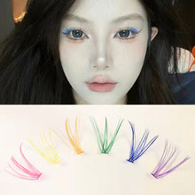 Load image into Gallery viewer, D Curl Colorful DIY Cluster Individual Lashes 6 Colors Mixed Synthetic Eyelashes Natural Segmented Mixed DIY Lashes Extension
