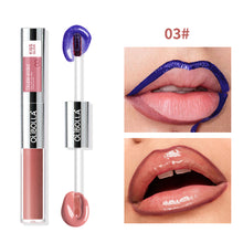 Load image into Gallery viewer, Pearlescent Blue Double Head Tear Off Matte Lip Glaze Waterproof Non Stick Cup Peel Off Lipliner Women Makeup Cosmetics
