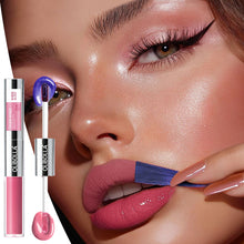 Load image into Gallery viewer, Pearlescent Blue Double Head Tear Off Matte Lip Glaze Waterproof Non Stick Cup Peel Off Lipliner Women Makeup Cosmetics
