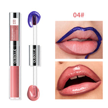 Load image into Gallery viewer, Pearlescent Blue Double Head Tear Off Matte Lip Glaze Waterproof Non Stick Cup Peel Off Lipliner Women Makeup Cosmetics
