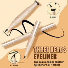Load image into Gallery viewer, 2 in 1 Seal Eyeliner Liquid Eyeliner Pen Fast Drying Non Smudging Waterproof Sweat Resistan Eyeliner Stamp Pen Makeup Cosmetic
