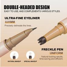 Load image into Gallery viewer, Brown Double Head Eyeliner Freckle Pen Smooth Natural Color Waterproof Freckle Seal Freckle Stamp Women Makeup Cosmetic
