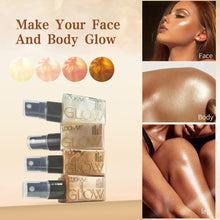 Load image into Gallery viewer, Liquid Highlighter Spray Illuminating Face Brightening Waterproof Long-lasting Shimmer Glitter Body Highlighter Natural Glow for Face Makeup 30ml
