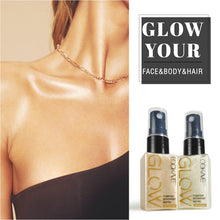 Load image into Gallery viewer, Liquid Highlighter Spray Illuminating Face Brightening Waterproof Long-lasting Shimmer Glitter Body Highlighter Natural Glow for Face Makeup 30ml
