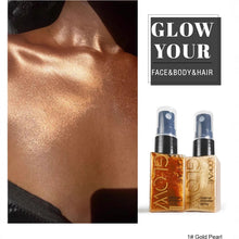 Load image into Gallery viewer, Liquid Highlighter Spray Illuminating Face Brightening Waterproof Long-lasting Shimmer Glitter Body Highlighter Natural Glow for Face Makeup 30ml
