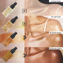 Load image into Gallery viewer, Liquid Highlighter Spray Illuminating Face Brightening Waterproof Long-lasting Shimmer Glitter Body Highlighter Natural Glow for Face Makeup 30ml
