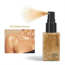 Load image into Gallery viewer, Liquid Highlighter Spray Illuminating Face Brightening Waterproof Long-lasting Shimmer Glitter Body Highlighter Natural Glow for Face Makeup 30ml
