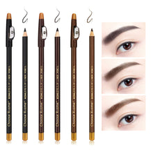 Load image into Gallery viewer, Eyebrow Pencil with Sharpener Waterproof Sweatproof Smudge Proof Matte Finish Long Lasting Natural Brow Pencil

