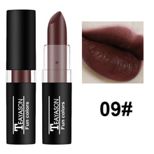 Load image into Gallery viewer, Black White Green Purple Lipstick Matte Gothic Halloween Vampire Lipstick Long Lasting Waterproof Dark Black Lipstick for Cosplay Party
