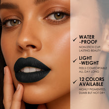 Load image into Gallery viewer, Black White Green Purple Lipstick Matte Gothic Halloween Vampire Lipstick Long Lasting Waterproof Dark Black Lipstick for Cosplay Party
