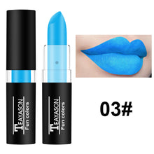 Load image into Gallery viewer, Black White Green Purple Lipstick Matte Gothic Halloween Vampire Lipstick Long Lasting Waterproof Dark Black Lipstick for Cosplay Party
