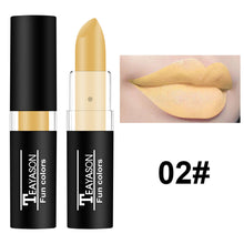 Load image into Gallery viewer, Black White Green Purple Lipstick Matte Gothic Halloween Vampire Lipstick Long Lasting Waterproof Dark Black Lipstick for Cosplay Party
