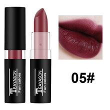 Load image into Gallery viewer, Black White Green Purple Lipstick Matte Gothic Halloween Vampire Lipstick Long Lasting Waterproof Dark Black Lipstick for Cosplay Party
