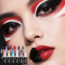 Load image into Gallery viewer, Black White Green Purple Lipstick Matte Gothic Halloween Vampire Lipstick Long Lasting Waterproof Dark Black Lipstick for Cosplay Party

