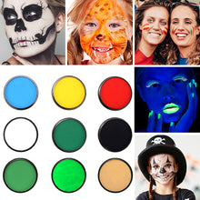 Load image into Gallery viewer, 30g Water Soluble Face Body Paint Cream Highly Pigmented Face Painting Makeup for Halloween Cosplay Stage Performance Adults Kids Safe Non-Toxic Easy Clean
