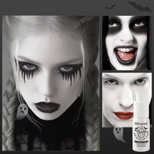Load image into Gallery viewer, White Face Paint Foundation Halloween Makeup Full Coverage Waterproof 35ml Liquid Foundation for Clown Skeleton Ghost Cosplay Stage Makeup
