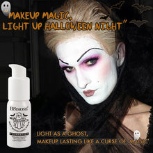 Load image into Gallery viewer, White Face Paint Foundation Halloween Makeup Full Coverage Waterproof 35ml Liquid Foundation for Clown Skeleton Ghost Cosplay Stage Makeup
