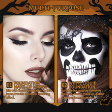 Load image into Gallery viewer, White Face Paint Foundation Halloween Makeup Full Coverage Waterproof 35ml Liquid Foundation for Clown Skeleton Ghost Cosplay Stage Makeup
