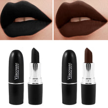 Load image into Gallery viewer, Black Lipstick Matte Gothic Halloween Vampire Lipstick Long Lasting Waterproof Dark Black Lipstick for Cosplay Party
