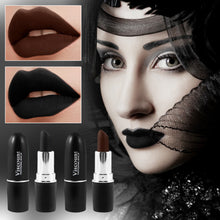 Load image into Gallery viewer, Black Lipstick Matte Gothic Halloween Vampire Lipstick Long Lasting Waterproof Dark Black Lipstick for Cosplay Party
