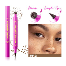 Load image into Gallery viewer, 3-in-1 Freckle Stamp Pen Eyeliner Pencil Waterproof Long Lasting Fake Freckles Makeup Double-Ended Liquid Freckle Pen Natural Sun-kissed Look
