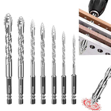 Load image into Gallery viewer, Cross Four Flute Serrated Tungsten Steel Drill Bit Set 7Pcs Multipurpose For Ceramic Tile Glass Concrete Marble
