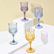 Load image into Gallery viewer, Elegant Diamond Pattern Imitation Glass Plastic Goblets Shatterproof Champagne Red Wine Cups For Wedding Party
