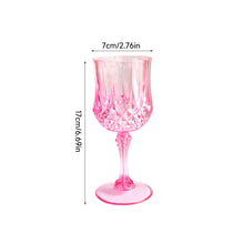 Load image into Gallery viewer, Elegant Diamond Pattern Imitation Glass Plastic Goblets Shatterproof Champagne Red Wine Cups For Wedding Party
