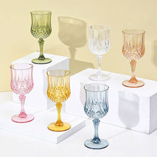 Load image into Gallery viewer, Elegant Diamond Pattern Imitation Glass Plastic Goblets Shatterproof Champagne Red Wine Cups For Wedding Party
