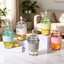 Load image into Gallery viewer, Large Capacity Fashion Boba Milk Tea Jelly Cup with Straw Ins Style Heat Resistant Portable Plastic Drinking Mug
