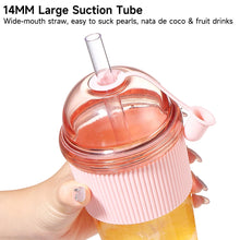 Load image into Gallery viewer, Large Capacity Fashion Boba Milk Tea Jelly Cup with Straw Ins Style Heat Resistant Portable Plastic Drinking Mug
