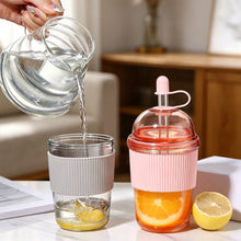 Load image into Gallery viewer, Large Capacity Fashion Boba Milk Tea Jelly Cup with Straw Ins Style Heat Resistant Portable Plastic Drinking Mug
