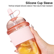 Load image into Gallery viewer, Large Capacity Fashion Boba Milk Tea Jelly Cup with Straw Ins Style Heat Resistant Portable Plastic Drinking Mug
