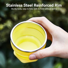 Load image into Gallery viewer, Collapsible Silicone Water Cup Foldable Portable Travel Camping Drinking Cup Durable Leakproof Outdoor Daily Use
