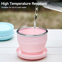 Load image into Gallery viewer, Collapsible Silicone Water Cup Foldable Portable Travel Camping Drinking Cup Durable Leakproof Outdoor Daily Use
