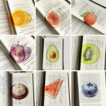 Load image into Gallery viewer, Creative Acrylic Translucent Fruit Bookmark High Aesthetic Refractive Color Page Marker Perfect Reading Accessory Gift
