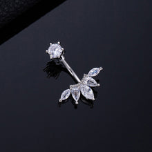Load image into Gallery viewer, Colorful Zircon Maple Leaf Tassel Navel Rings Premium Copper Material Belly Piercing Unisex Body Accessories
