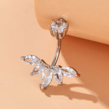 Load image into Gallery viewer, Colorful Zircon Maple Leaf Tassel Navel Rings Premium Copper Material Belly Piercing Unisex Body Accessories
