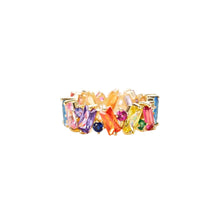 Load image into Gallery viewer, Colorful Inlaid Zircon Niche Design Ring Irregular Geometric Fashion Temperament for Wedding Banquet Daily Accessories
