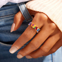 Load image into Gallery viewer, Colorful Inlaid Zircon Niche Design Ring Irregular Geometric Fashion Temperament for Wedding Banquet Daily Accessories
