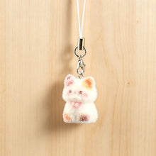 Load image into Gallery viewer, Kawaii Resin Flocked 3D Cat Keychain Cute Animal Shape Pendant Phone Lanyard Hanging Charm DIY Accessories
