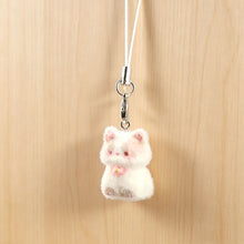 Load image into Gallery viewer, Kawaii Resin Flocked 3D Cat Keychain Cute Animal Shape Pendant Phone Lanyard Hanging Charm DIY Accessories
