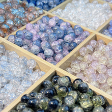 Load image into Gallery viewer, 30Pcs 10mm Sparkling Ice Cracked Glass Beads Burst Pattern Glazed Beads for Bracelet Necklace DIY Jewelry Accessories
