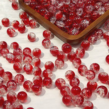 Load image into Gallery viewer, 30Pcs 10mm Sparkling Ice Cracked Glass Beads Burst Pattern Glazed Beads for Bracelet Necklace DIY Jewelry Accessories
