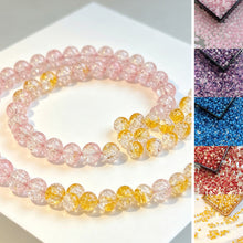 Load image into Gallery viewer, 30Pcs 10mm Sparkling Ice Cracked Glass Beads Burst Pattern Glazed Beads for Bracelet Necklace DIY Jewelry Accessories
