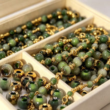 Load image into Gallery viewer, 4mm Half Gold Half Jade Glass Weaving Round Beads DIY Jewelry Handmade Beading Accessories for Bracelets Earrings Necklaces
