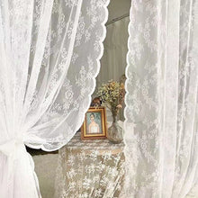 Load image into Gallery viewer, ins Lace Sheer Curtain for Living Room Bedroom Balcony Rod Pocket / Ring Top / Hook Light Luxury White Gauze Window Veil Decorative Drape
