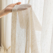 Load image into Gallery viewer, Faux Linen Sheer Curtain Light Filtering Privacy Voile for Living Room Zen Chinese Villa Window Rod Pocket &amp; Tab Top Hanging Breathable Textured Drape
