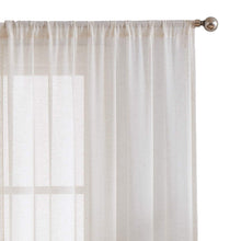 Load image into Gallery viewer, Faux Linen Sheer Curtain Light Filtering Privacy Voile for Living Room Zen Chinese Villa Window Rod Pocket &amp; Tab Top Hanging Breathable Textured Drape
