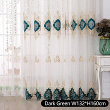 Load image into Gallery viewer, Luxury 3D Flocking Embroidery Sheer Curtains Living Room Bedroom Grommet Top Window Sheer Panel with Raised Velvet Floral Pattern Home Decor
